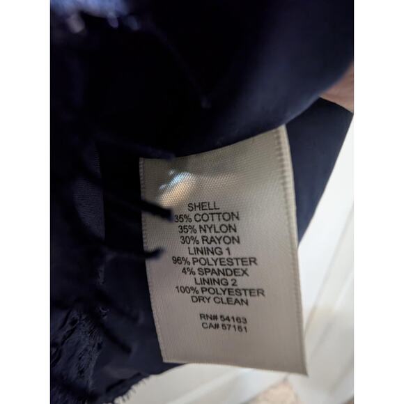 New Eliza J Quarter Length Sleeve Lace Fit Flare Dress Sz 12 Navy Blue Formal - Picture 11 of 12